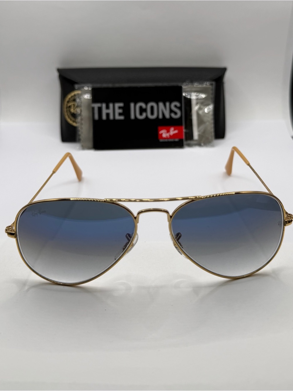 Ray-Ban Aviator Large Metal 001/3F Gold Blue Gradient NWT